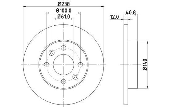 Brake Disc PRO 8DD 355 101-241 Hella