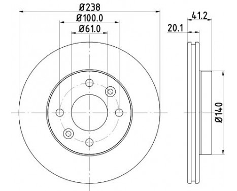 Brake Disc PRO 8DD 355 101-261 Hella