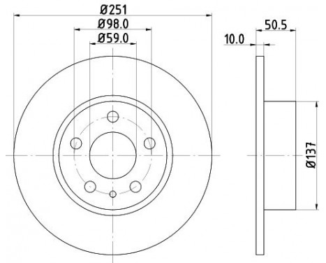 Brake Disc PRO 8DD 355 101-971 Hella