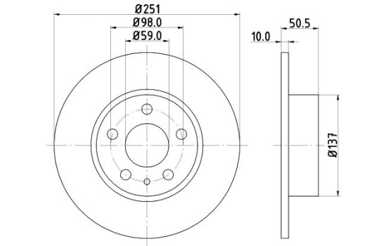 Brake Disc PRO 8DD 355 101-971 Hella