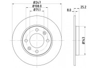 Brake Disc PRO 8DD 355 102-511 Hella