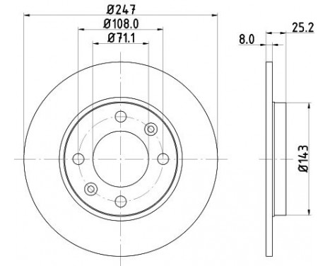 Brake Disc PRO 8DD 355 102-511 Hella