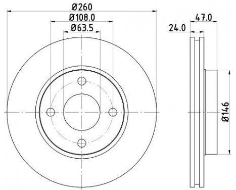 Brake Disc PRO 8DD 355 103-371 Hella