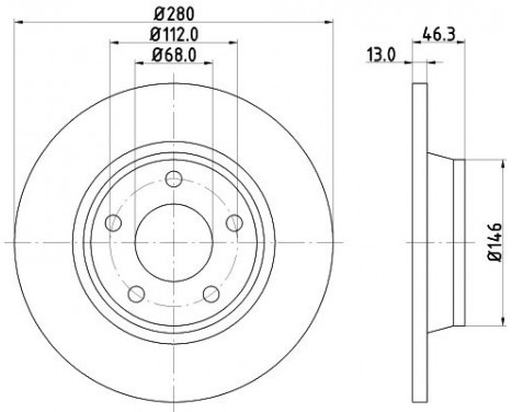 Brake Disc PRO 8DD 355 104-171 Hella