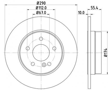 Brake Disc PRO 8DD 355 104-321 Hella