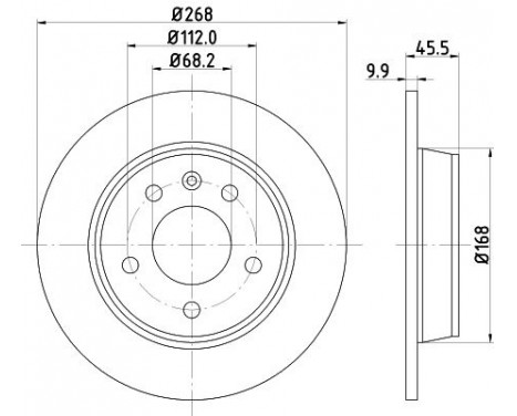 Brake Disc PRO 8DD 355 104-501 Hella