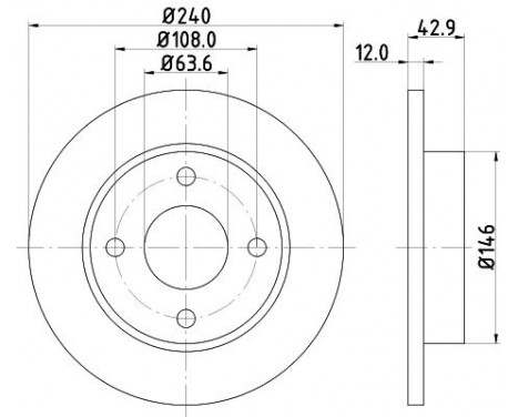 Brake Disc PRO 8DD 355 104-631 Hella