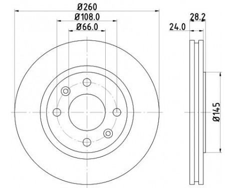 Brake Disc PRO 8DD 355 105-031 Hella