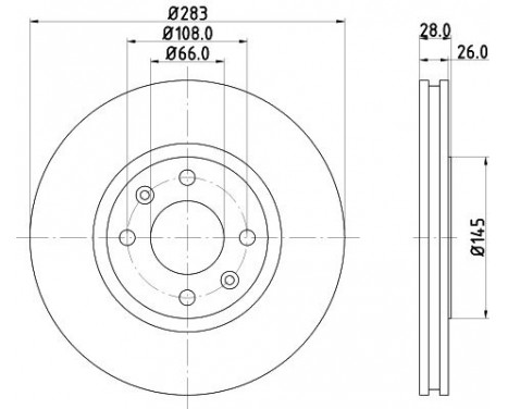 Brake Disc PRO 8DD 355 105-051 Hella