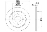 Brake Disc PRO 8DD 355 105-661 Hella