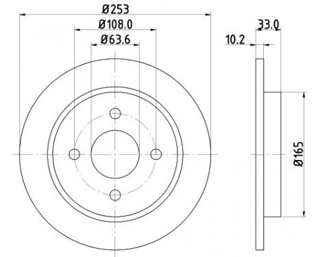 Brake Disc PRO 8DD 355 105-661 Hella