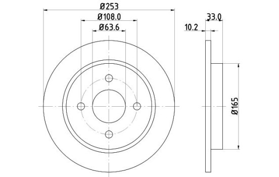 Brake Disc PRO 8DD 355 105-661 Hella