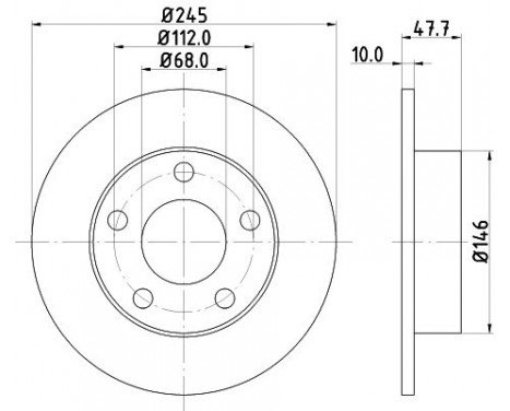 Brake Disc PRO 8DD 355 105-681 Hella