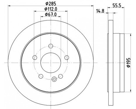 Brake Disc PRO 8DD 355 105-851 Hella