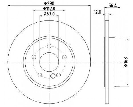 Brake Disc PRO 8DD 355 105-951 Hella