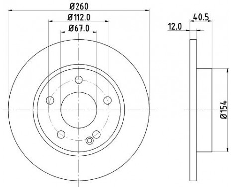 Brake Disc PRO 8DD 355 105-971 Hella