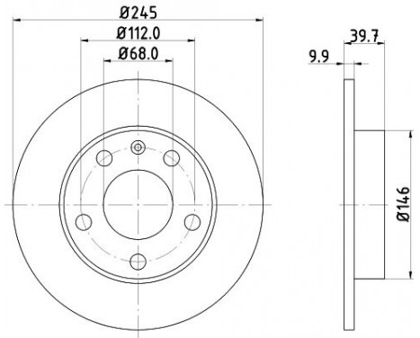 Brake Disc PRO 8DD 355 107-541 Hella