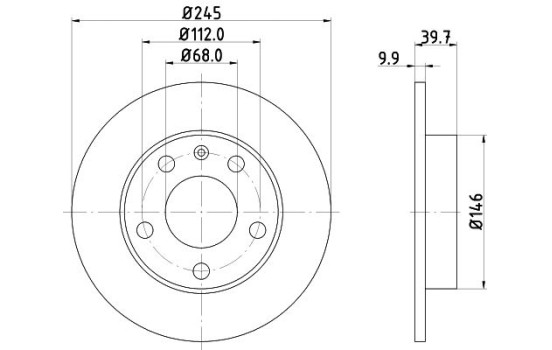 Brake Disc PRO 8DD 355 107-541 Hella