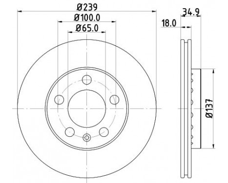 Brake Disc PRO 8DD 355 107-651 Hella