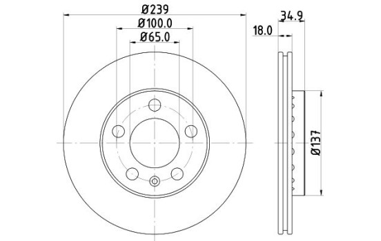 Brake Disc PRO 8DD 355 107-651 Hella