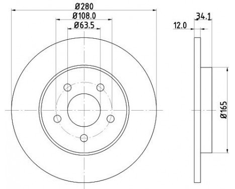 Brake Disc PRO 8DD 355 108-061 Hella