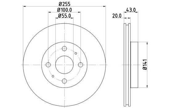 Brake Disc PRO 8DD 355 108-881 Hella