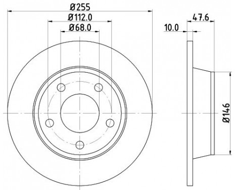 Brake Disc PRO 8DD 355 109-091 Hella