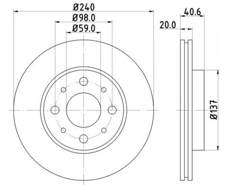 Brake Disc PRO 8DD 355 109-121 Hella