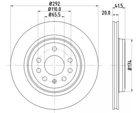 Brake Disc PRO 8DD 355 109-191 Hella