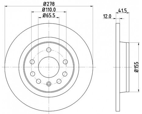 Brake Disc PRO 8DD 355 109-211 Hella