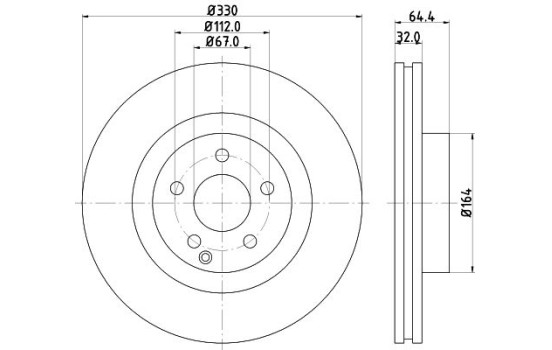 Brake Disc PRO 8DD 355 109-431 Hella