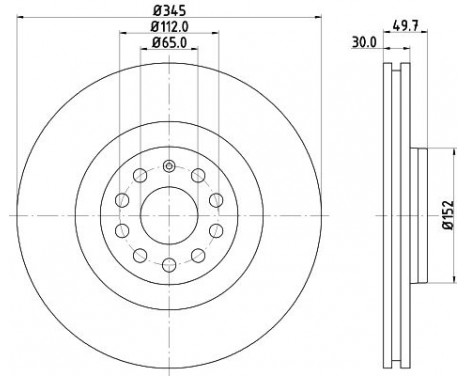 Brake Disc PRO 8DD 355 109-541 Hella