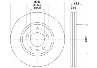 Brake Disc PRO 8DD 355 109-721 Hella