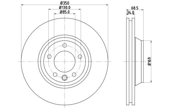 Brake Disc PRO 8DD 355 109-761 Hella