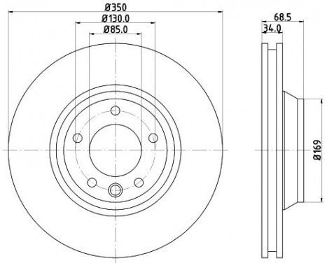 Brake Disc PRO 8DD 355 109-781 Hella