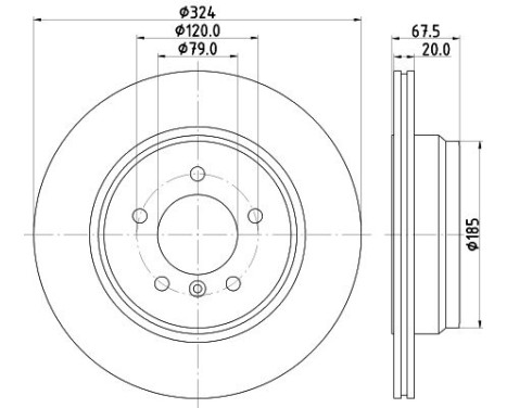 Brake Disc PRO 8DD 355 110-021 Hella