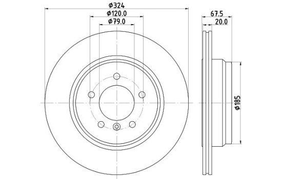 Brake Disc PRO 8DD 355 110-021 Hella