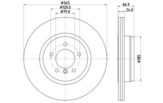 Brake Disc PRO 8DD 355 110-041 Hella
