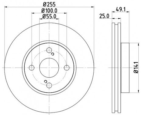 Brake Disc PRO 8DD 355 110-431 Hella