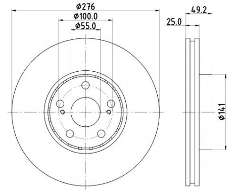 Brake Disc PRO 8DD 355 110-531 Hella