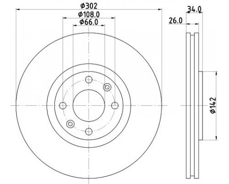 Brake Disc PRO 8DD 355 111-321 Hella