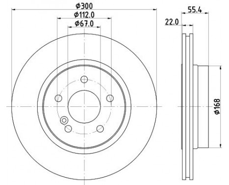 Brake Disc PRO 8DD 355 111-851 Hella