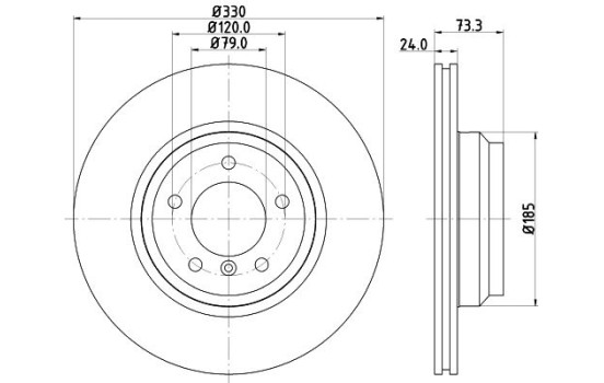 Brake Disc PRO 8DD 355 111-941 Hella