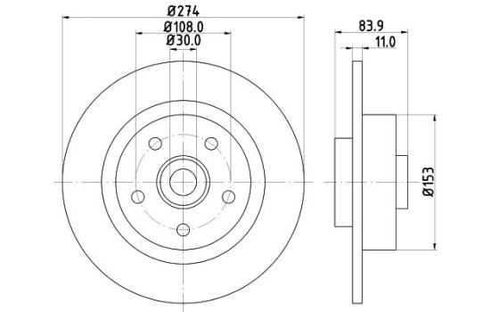 Brake Disc PRO 8DD 355 112-361 Hella
