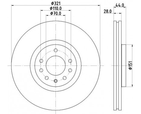 Brake Disc PRO 8DD 355 113-101 Hella