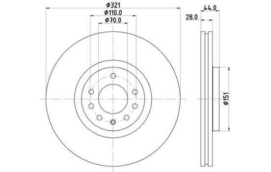 Brake Disc PRO 8DD 355 113-101 Hella