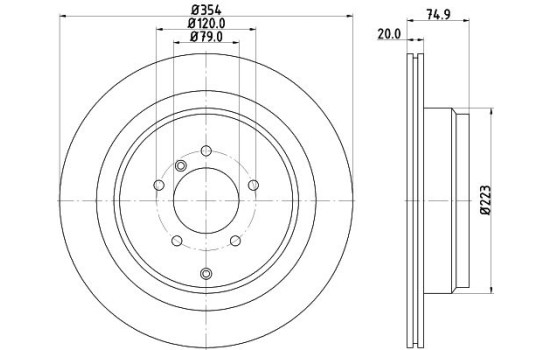 Brake Disc PRO 8DD 355 115-291 Hella