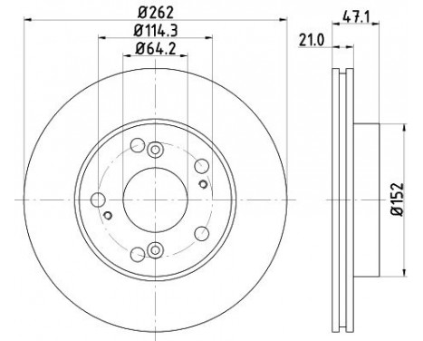 Brake Disc PRO 8DD 355 115-341 Hella