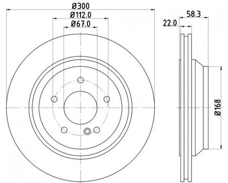 Brake Disc PRO 8DD 355 115-391 Hella