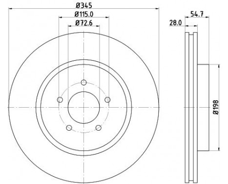 Brake Disc PRO 8DD 355 115-471 Hella